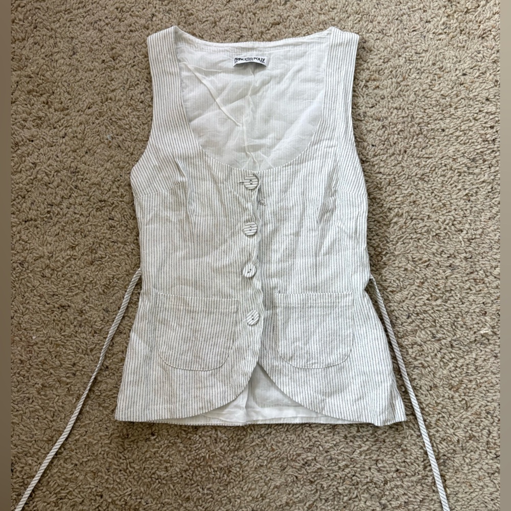 Princess Polly White Striped Vest